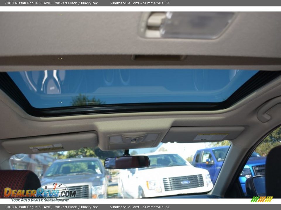 2008 Nissan Rogue SL AWD Wicked Black / Black/Red Photo #14