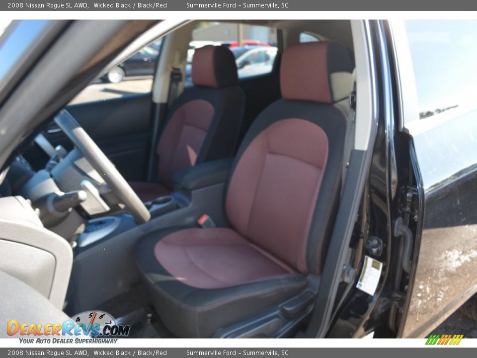 2008 Nissan Rogue SL AWD Wicked Black / Black/Red Photo #16