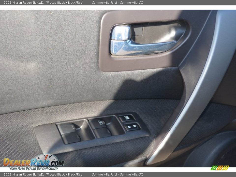 2008 Nissan Rogue SL AWD Wicked Black / Black/Red Photo #17