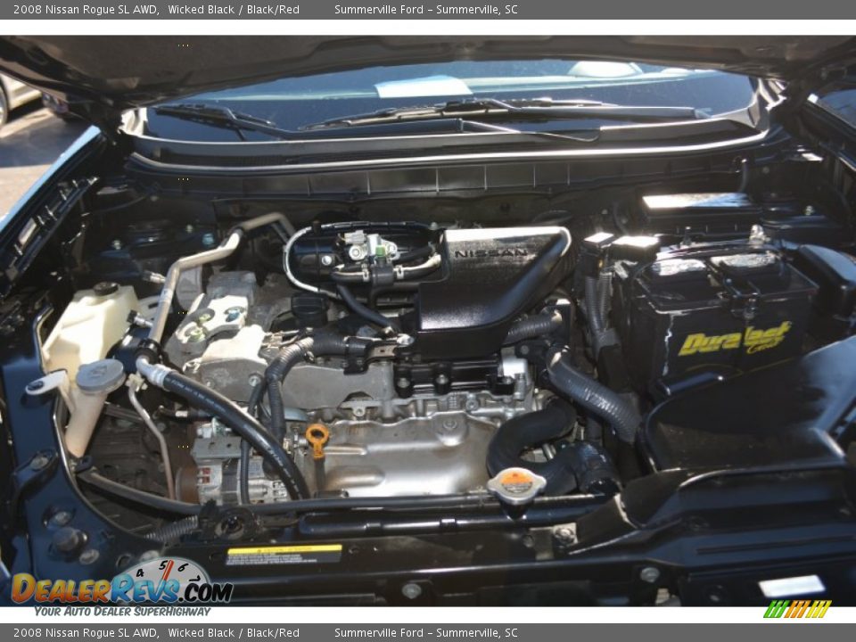 2008 Nissan Rogue SL AWD Wicked Black / Black/Red Photo #19