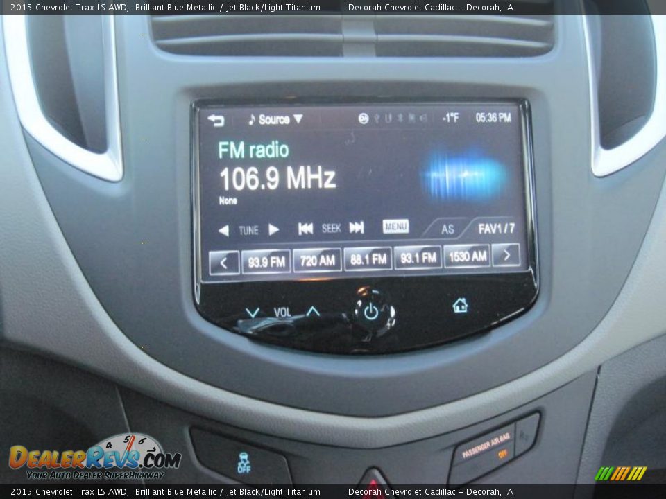 2015 Chevrolet Trax LS AWD Brilliant Blue Metallic / Jet Black/Light Titanium Photo #14