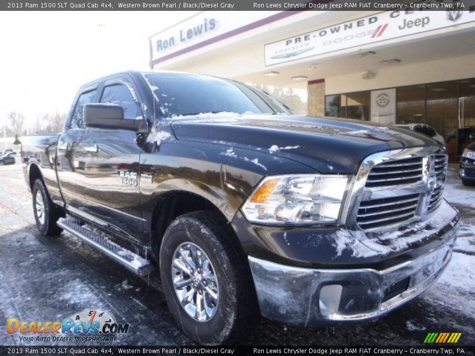 2013 Ram 1500 SLT Quad Cab 4x4 Western Brown Pearl / Black/Diesel Gray Photo #2