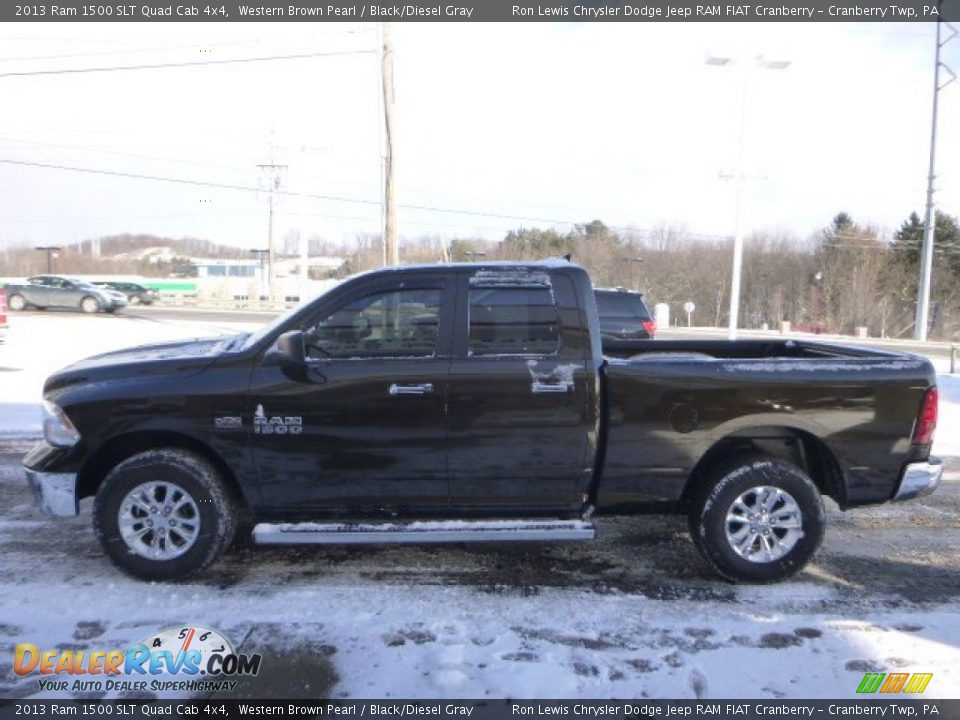 2013 Ram 1500 SLT Quad Cab 4x4 Western Brown Pearl / Black/Diesel Gray Photo #5