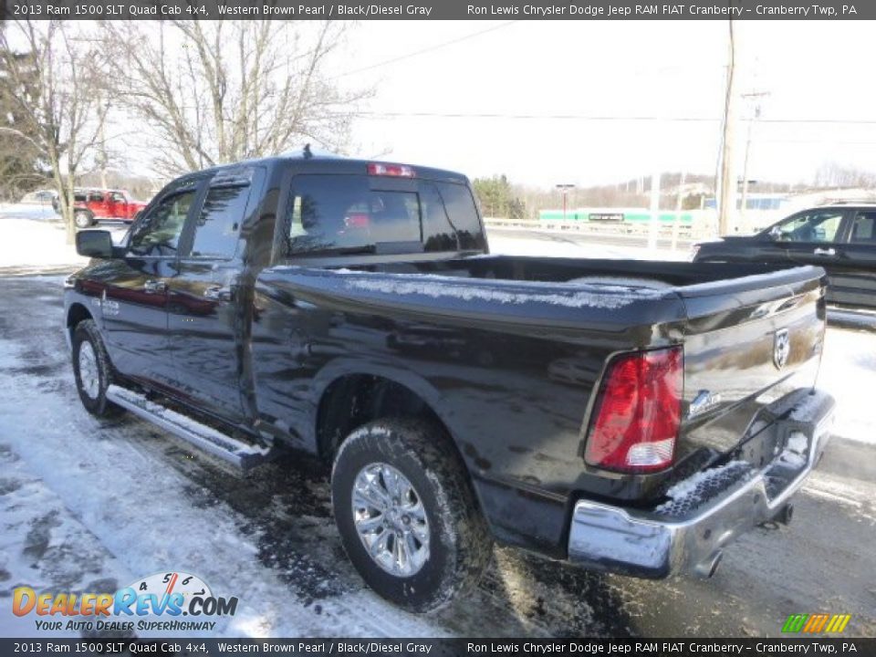 2013 Ram 1500 SLT Quad Cab 4x4 Western Brown Pearl / Black/Diesel Gray Photo #6