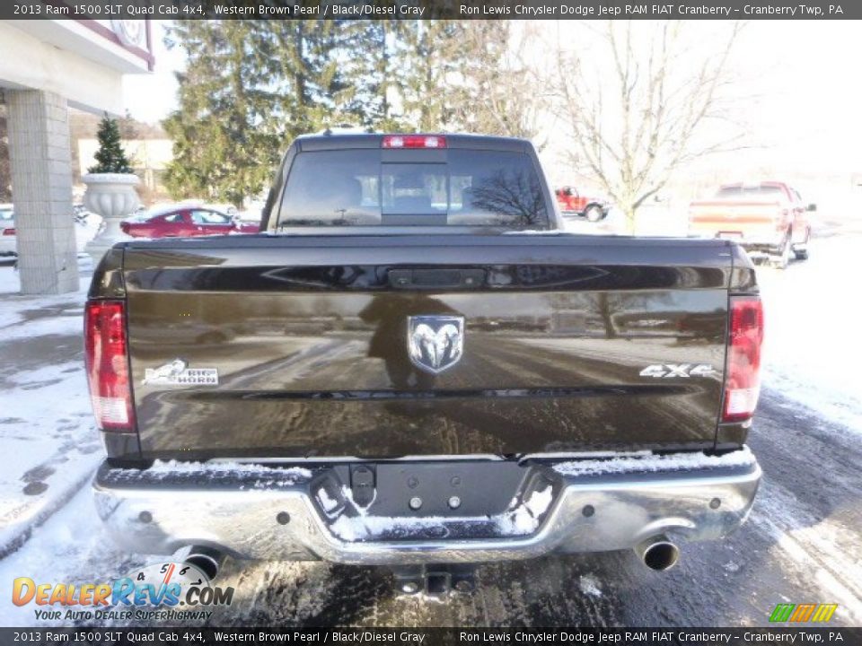2013 Ram 1500 SLT Quad Cab 4x4 Western Brown Pearl / Black/Diesel Gray Photo #7