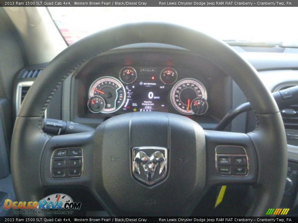 2013 Ram 1500 SLT Quad Cab 4x4 Western Brown Pearl / Black/Diesel Gray Photo #19