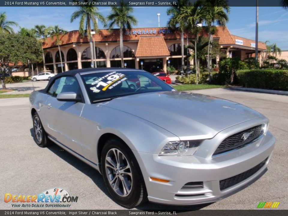 2014 Ford Mustang V6 Convertible Ingot Silver / Charcoal Black Photo #1