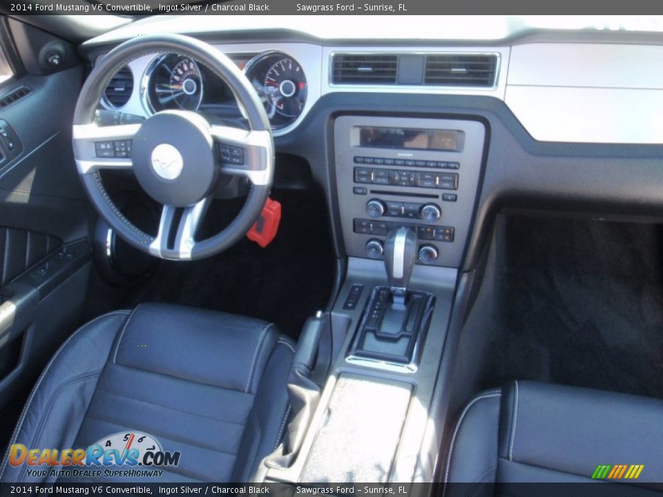 2014 Ford Mustang V6 Convertible Ingot Silver / Charcoal Black Photo #25