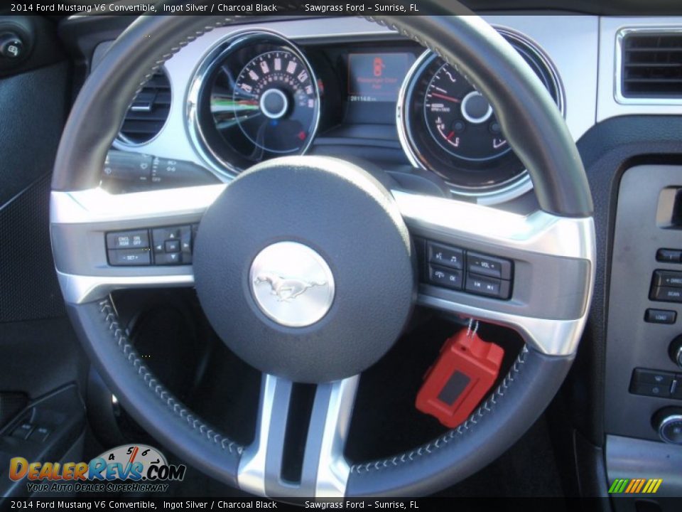 2014 Ford Mustang V6 Convertible Ingot Silver / Charcoal Black Photo #26
