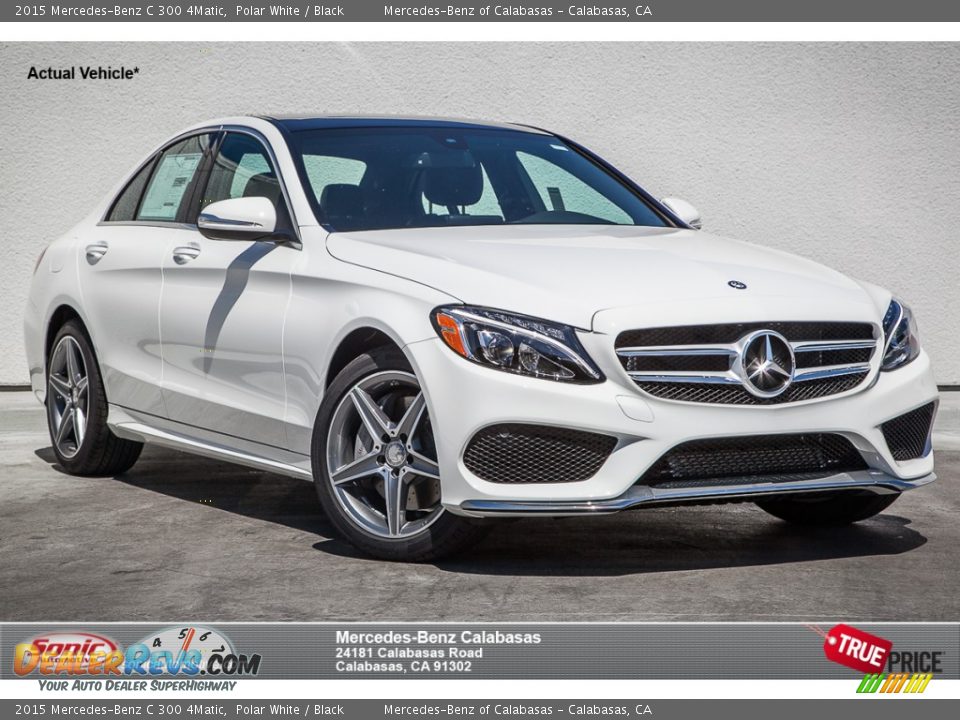2015 Mercedes-Benz C 300 4Matic Polar White / Black Photo #1