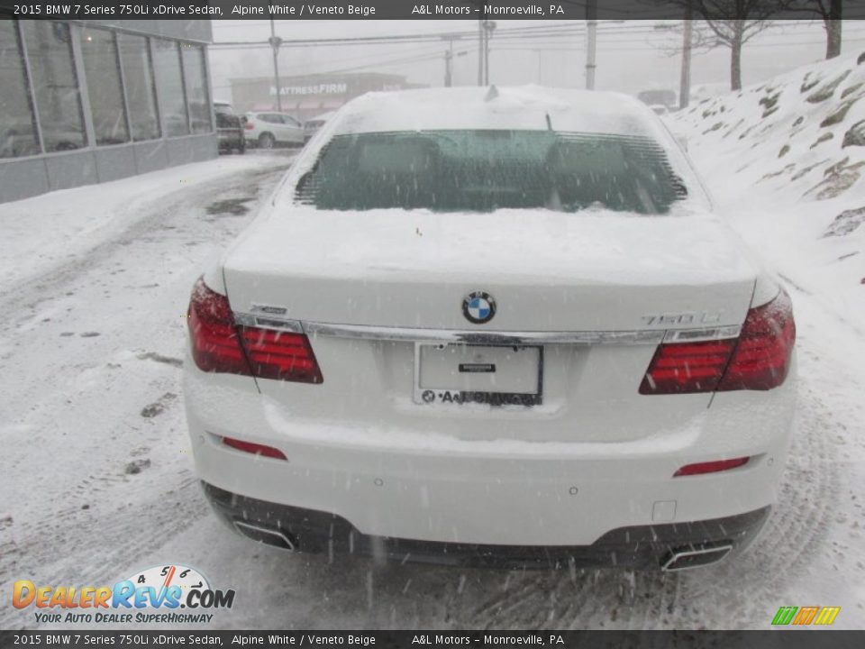 2015 BMW 7 Series 750Li xDrive Sedan Alpine White / Veneto Beige Photo #6