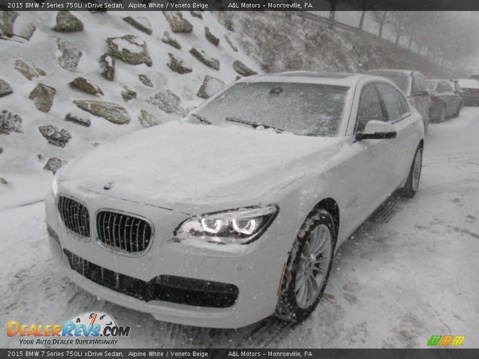 2015 BMW 7 Series 750Li xDrive Sedan Alpine White / Veneto Beige Photo #10