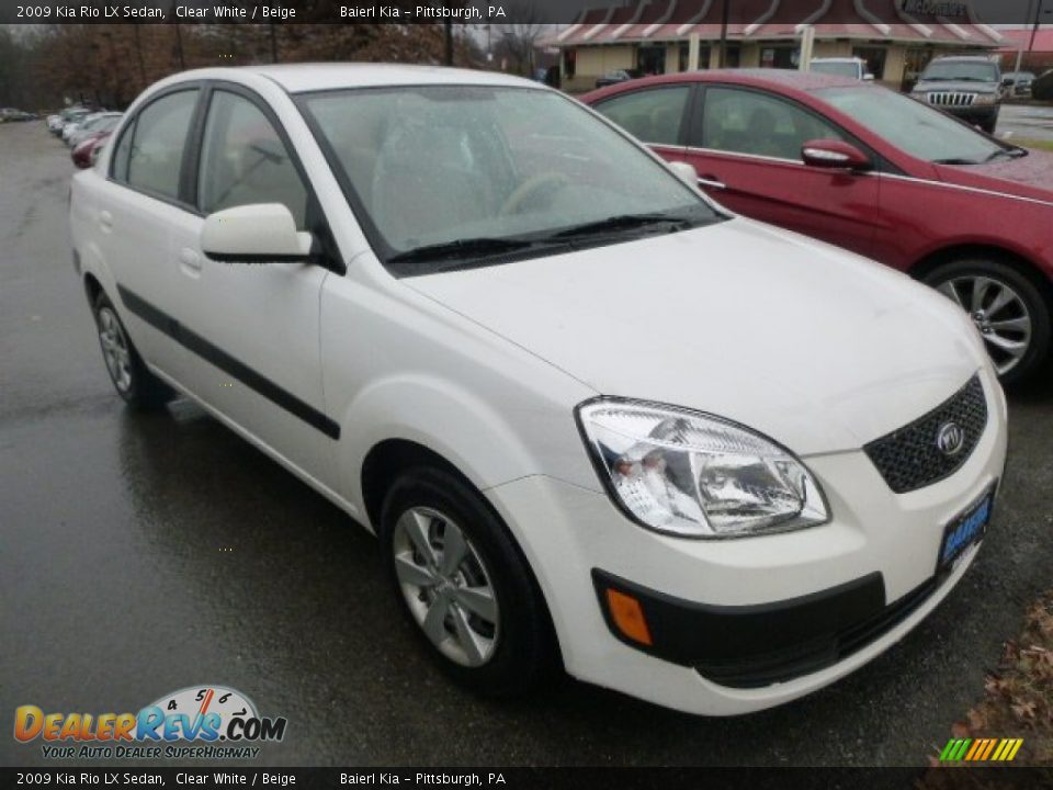 2009 Kia Rio LX Sedan Clear White / Beige Photo #1