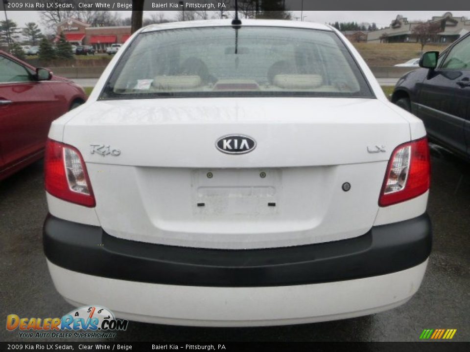 2009 Kia Rio LX Sedan Clear White / Beige Photo #3