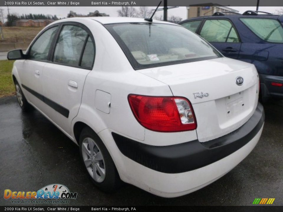 2009 Kia Rio LX Sedan Clear White / Beige Photo #4