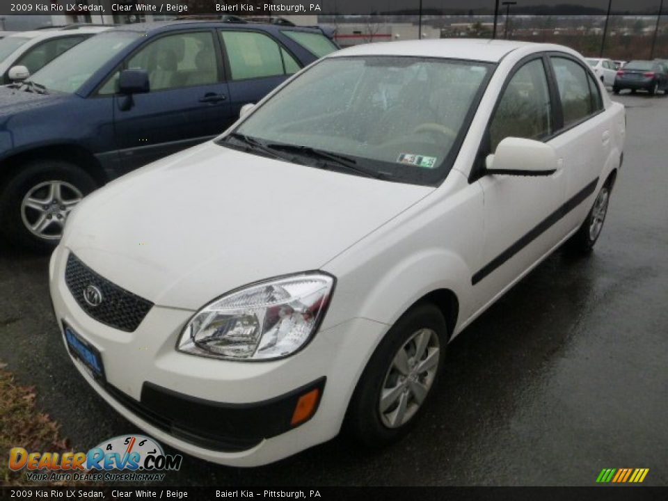 2009 Kia Rio LX Sedan Clear White / Beige Photo #5