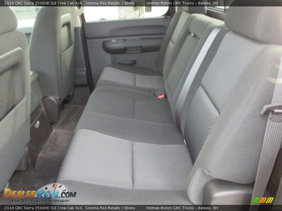 Rear Seat of 2014 GMC Sierra 3500HD SLE Crew Cab 4x4 Photo #25
