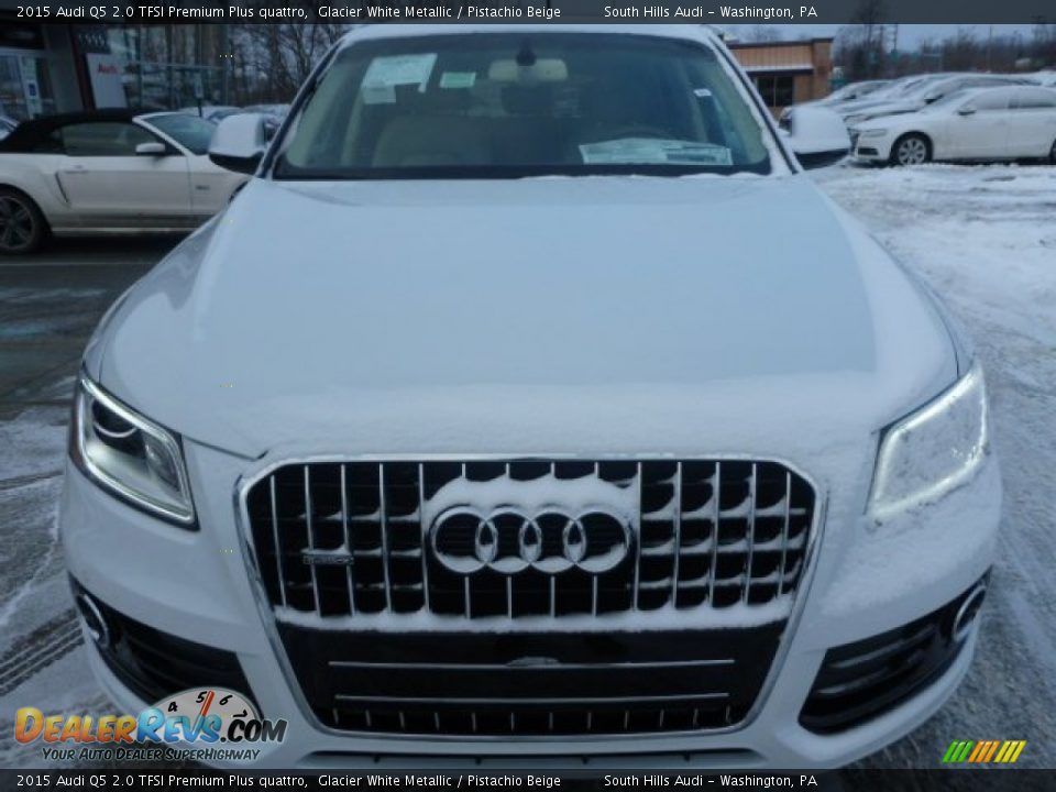 2015 Audi Q5 2.0 TFSI Premium Plus quattro Glacier White Metallic / Pistachio Beige Photo #6