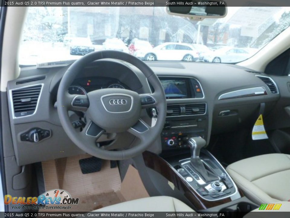 2015 Audi Q5 2.0 TFSI Premium Plus quattro Glacier White Metallic / Pistachio Beige Photo #10