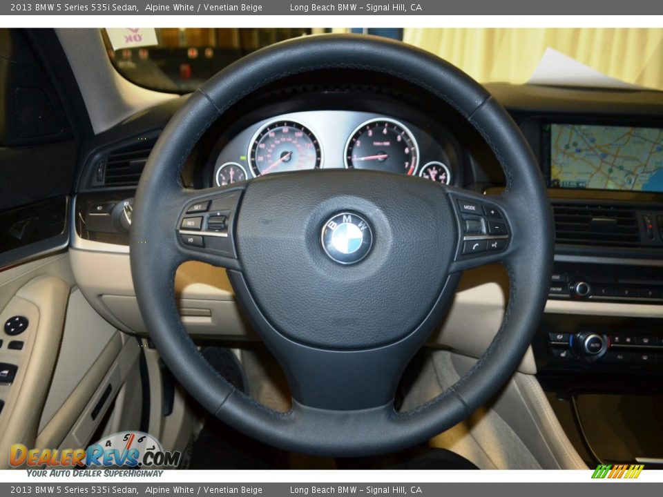 2013 BMW 5 Series 535i Sedan Alpine White / Venetian Beige Photo #24