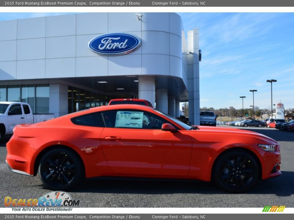 2015 Ford Mustang EcoBoost Premium Coupe Competition Orange / Ebony Photo #2
