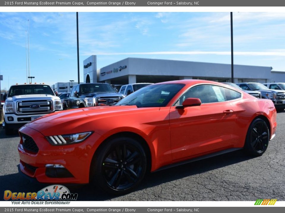 2015 Ford Mustang EcoBoost Premium Coupe Competition Orange / Ebony Photo #3