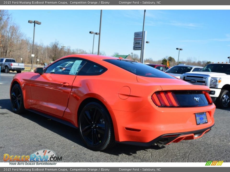 2015 Ford Mustang EcoBoost Premium Coupe Competition Orange / Ebony Photo #23
