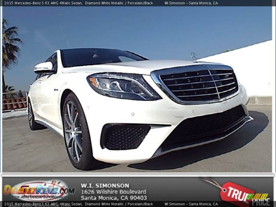 2015 Mercedes-Benz S 63 AMG 4Matic Sedan Diamond White Metallic / Porcelain/Black Photo #1
