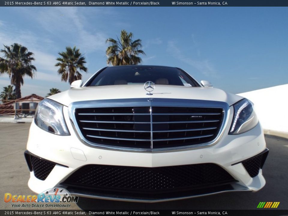 2015 Mercedes-Benz S 63 AMG 4Matic Sedan Diamond White Metallic / Porcelain/Black Photo #2