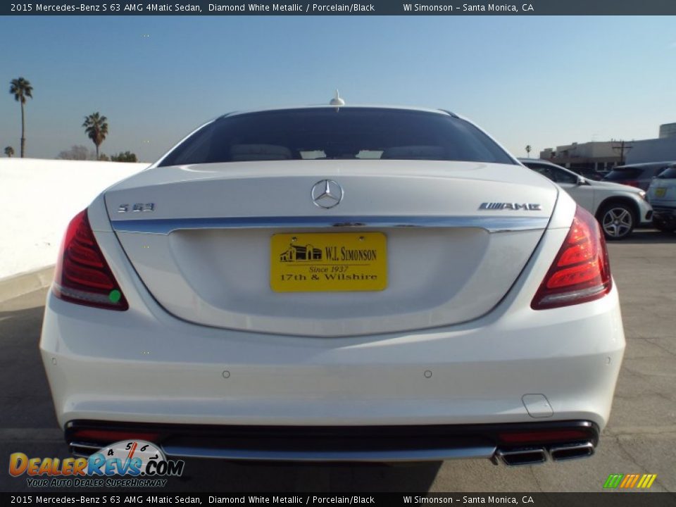 2015 Mercedes-Benz S 63 AMG 4Matic Sedan Diamond White Metallic / Porcelain/Black Photo #5