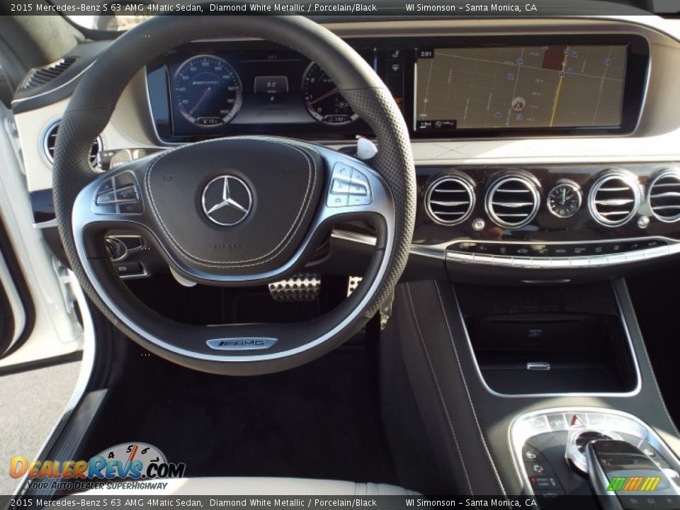 2015 Mercedes-Benz S 63 AMG 4Matic Sedan Diamond White Metallic / Porcelain/Black Photo #10
