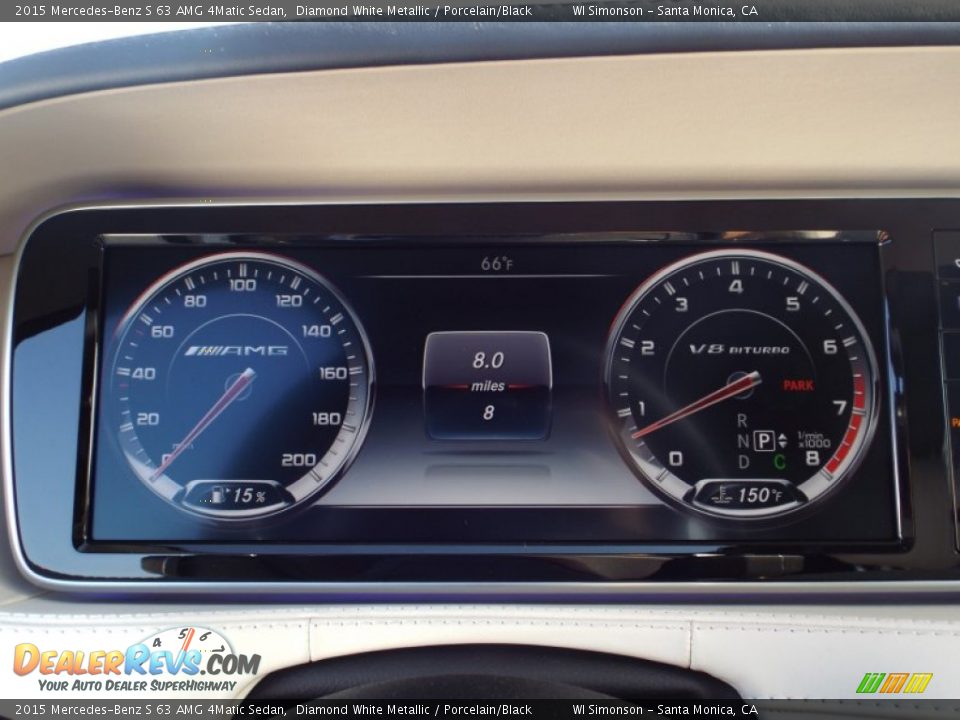 2015 Mercedes-Benz S 63 AMG 4Matic Sedan Diamond White Metallic / Porcelain/Black Photo #11