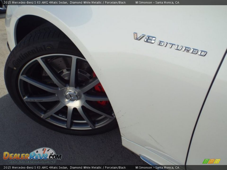 2015 Mercedes-Benz S 63 AMG 4Matic Sedan Diamond White Metallic / Porcelain/Black Photo #19