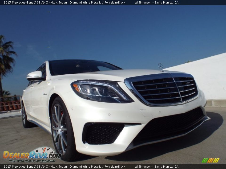 2015 Mercedes-Benz S 63 AMG 4Matic Sedan Diamond White Metallic / Porcelain/Black Photo #21