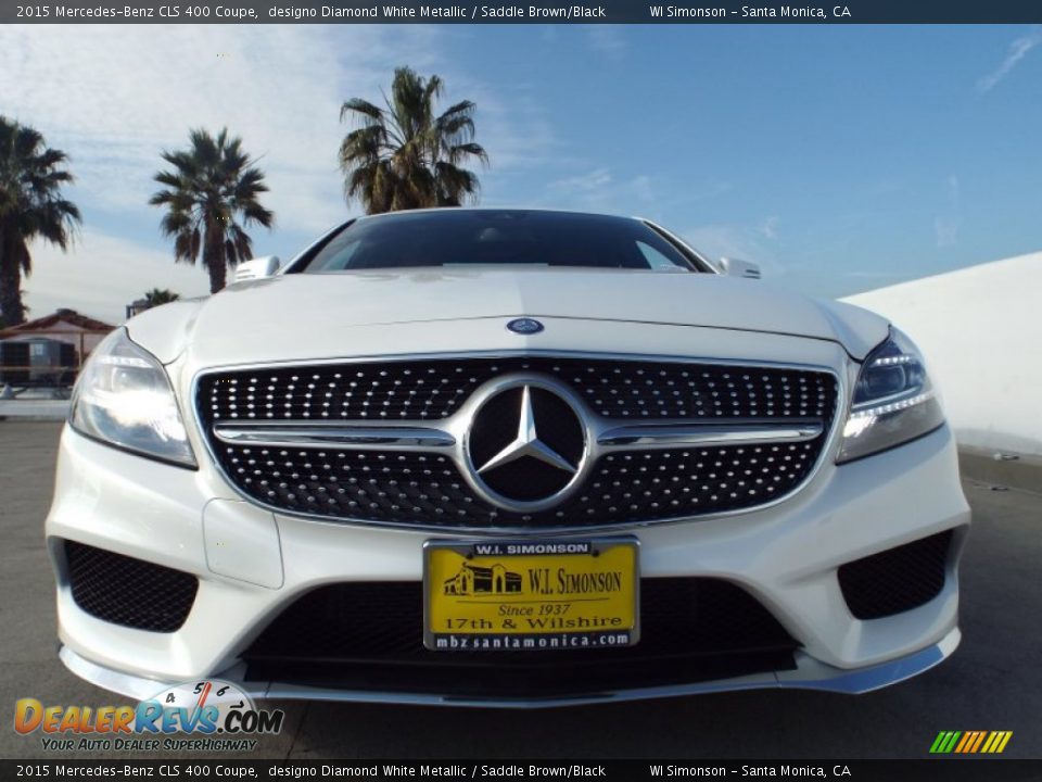 2015 Mercedes-Benz CLS 400 Coupe designo Diamond White Metallic / Saddle Brown/Black Photo #2