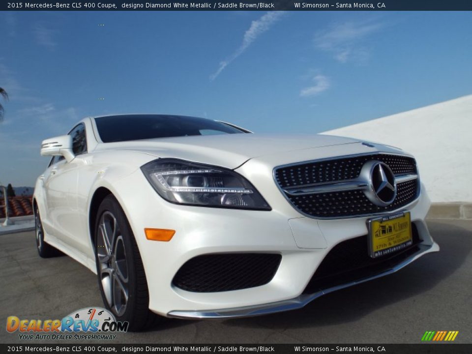 2015 Mercedes-Benz CLS 400 Coupe designo Diamond White Metallic / Saddle Brown/Black Photo #11