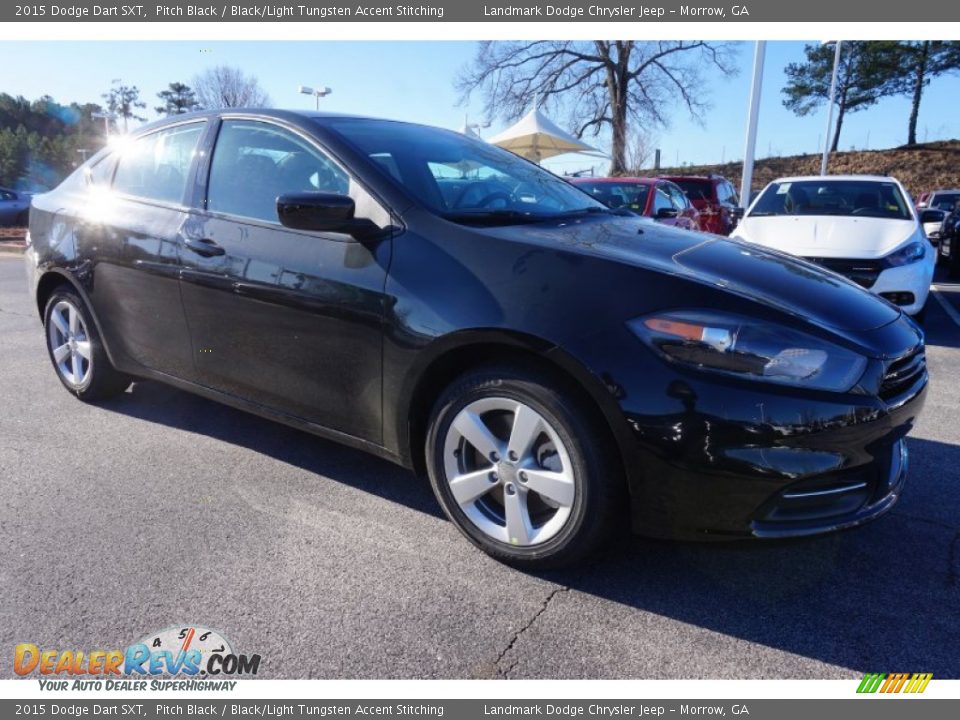 2015 Dodge Dart SXT Pitch Black / Black/Light Tungsten Accent Stitching Photo #4