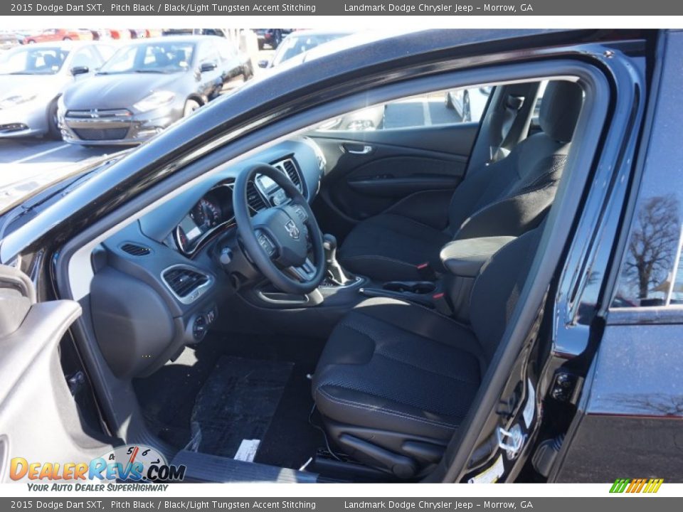 2015 Dodge Dart SXT Pitch Black / Black/Light Tungsten Accent Stitching Photo #6