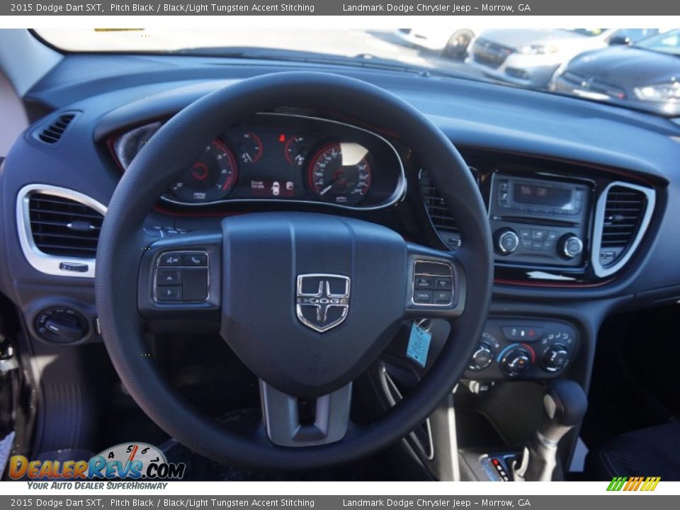 2015 Dodge Dart SXT Pitch Black / Black/Light Tungsten Accent Stitching Photo #7