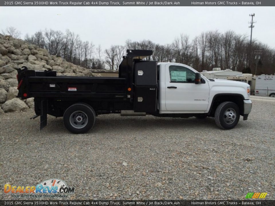 2015 GMC Sierra 3500HD Work Truck Regular Cab 4x4 Dump Truck Summit White / Jet Black/Dark Ash Photo #26