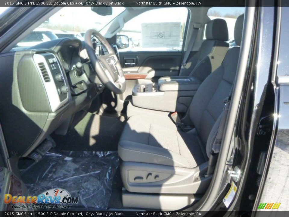2015 GMC Sierra 1500 SLE Double Cab 4x4 Onyx Black / Jet Black Photo #15