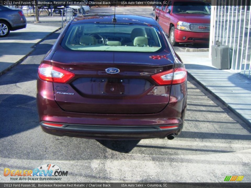2013 Ford Fusion SE Bordeaux Reserve Red Metallic / Charcoal Black Photo #4