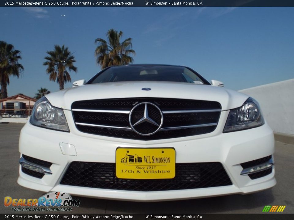 2015 Mercedes-Benz C 250 Coupe Polar White / Almond Beige/Mocha Photo #2