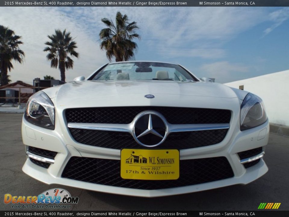 2015 Mercedes-Benz SL 400 Roadster designo Diamond White Metallic / Ginger Beige/Espresso Brown Photo #2