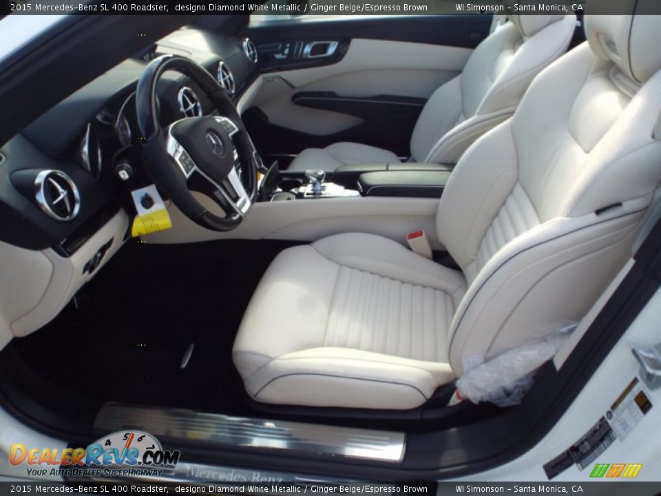 2015 Mercedes-Benz SL 400 Roadster designo Diamond White Metallic / Ginger Beige/Espresso Brown Photo #5