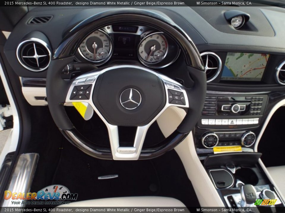 2015 Mercedes-Benz SL 400 Roadster designo Diamond White Metallic / Ginger Beige/Espresso Brown Photo #6