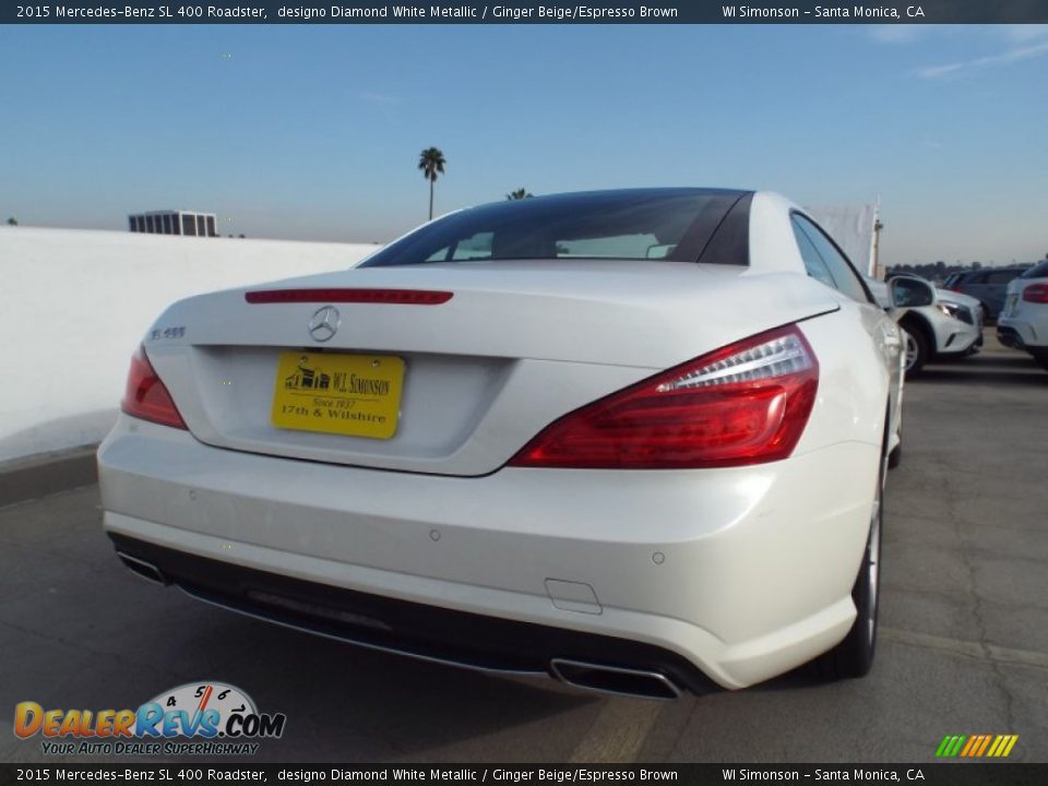 2015 Mercedes-Benz SL 400 Roadster designo Diamond White Metallic / Ginger Beige/Espresso Brown Photo #8