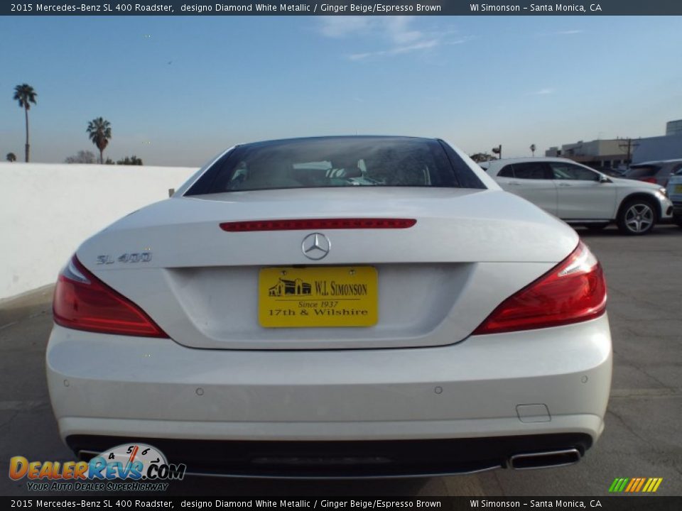 2015 Mercedes-Benz SL 400 Roadster designo Diamond White Metallic / Ginger Beige/Espresso Brown Photo #9