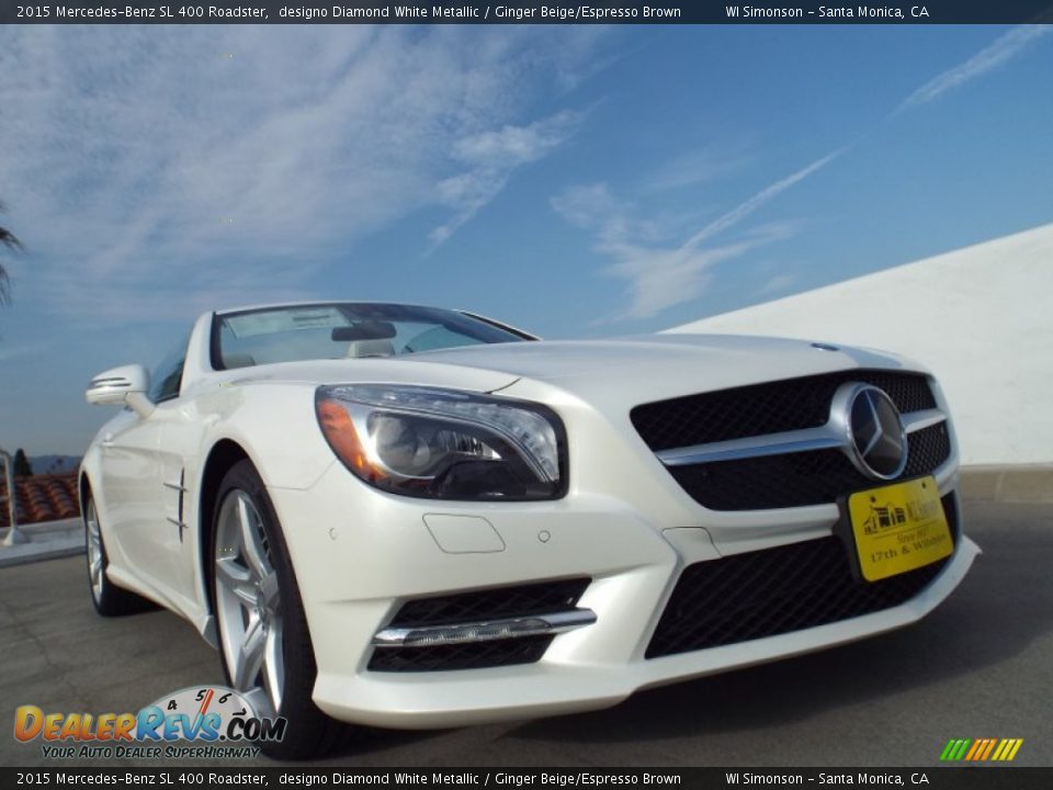 2015 Mercedes-Benz SL 400 Roadster designo Diamond White Metallic / Ginger Beige/Espresso Brown Photo #11