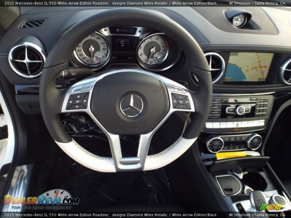 2015 Mercedes-Benz SL 550 White Arrow Edition Roadster Steering Wheel Photo #6